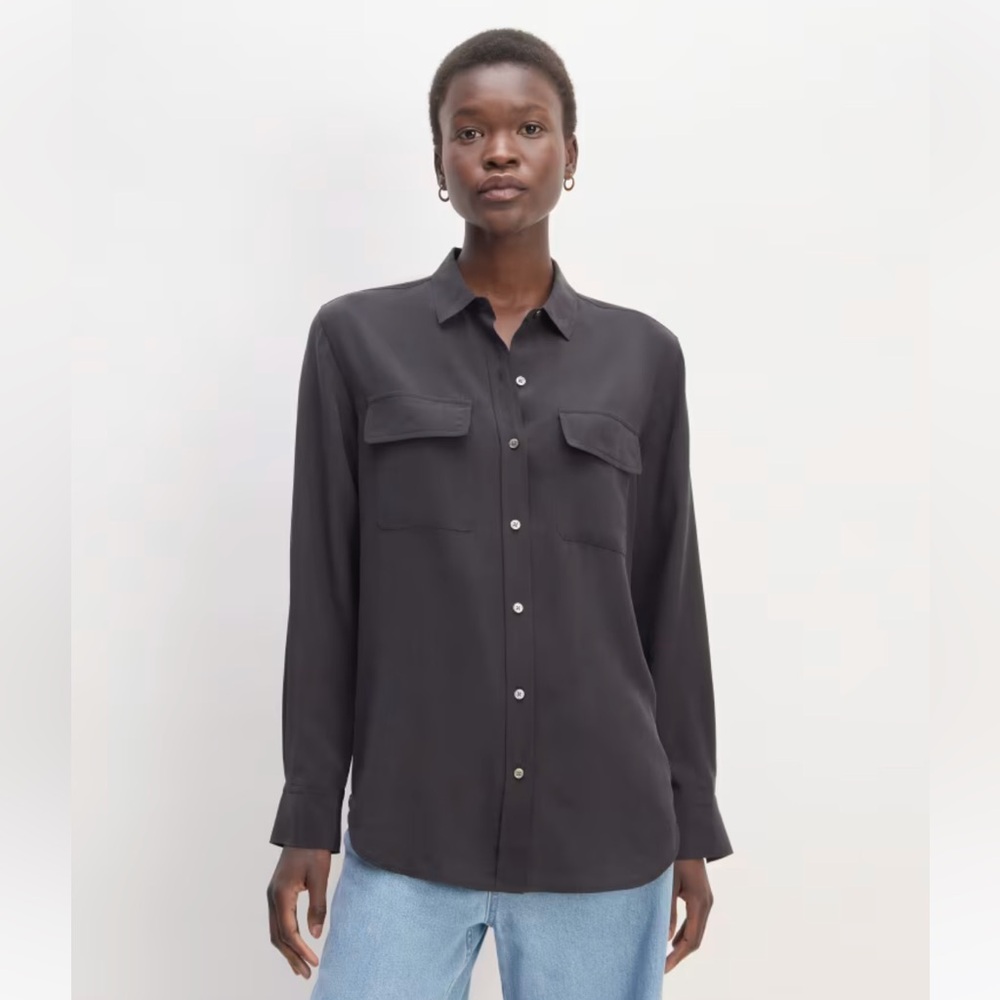Everlane The Washable Clean Silk Two-Pocket Relaxed Shirt